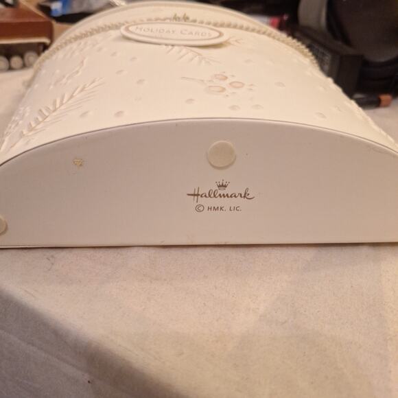 HALLMARK Collectable Holiday Card Holder Tin Metal Bucket Chain Wall Door Decor - Picture 5 of 6